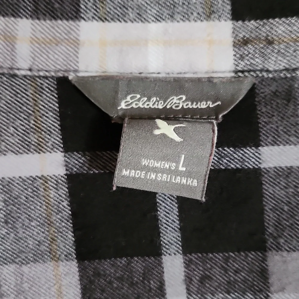 Eddie Bauer Red, Black and Gray Plaid Shirt - Picture 7 of 13
